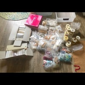 LOT of jewelry findings : beads crystals chains +